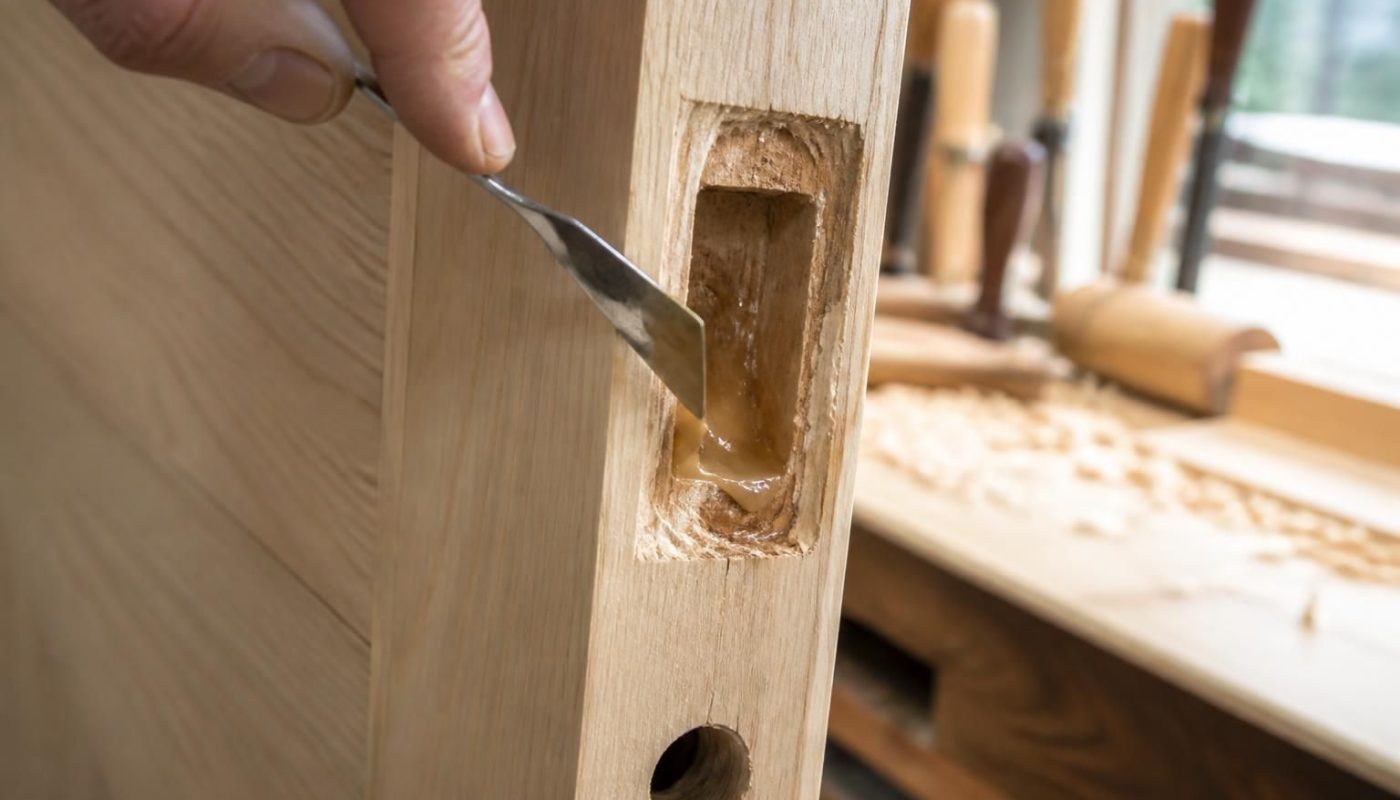 apprenez à réparer facilement une mortaise de porte arrachée en utilisant de la résine époxy bois pour une réparation solide et durable.