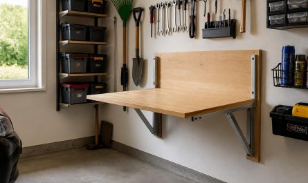 apprenez à fabriquer un établi pliant mural pratique et solide, idéal pour optimiser l’espace dans un petit garage.