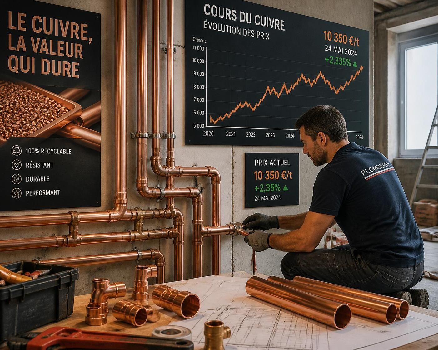d&eacute;couvrez comment la hausse du prix du cuivre influence les devis en plomberie et les cons&eacute;quences pour vos travaux et budgets.