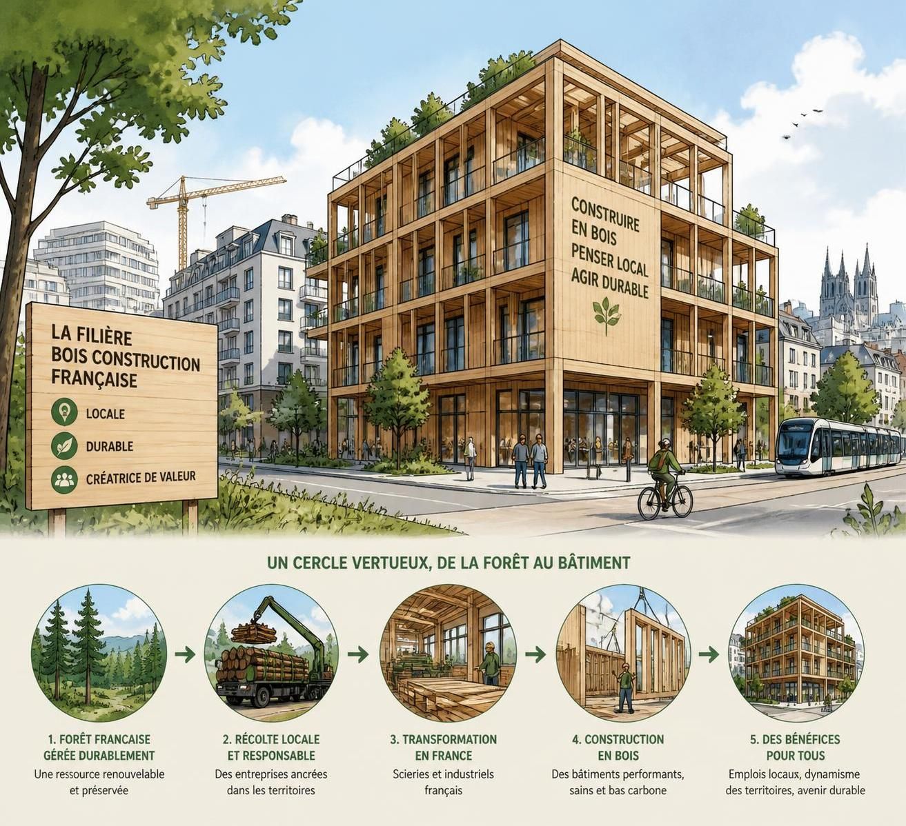 découvrez les enjeux de la filière française du bois de construction face à une demande croissante et les capacités de production locales pour y répondre efficacement.