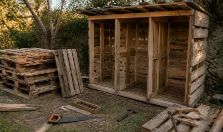 apprenez à fabriquer un range-bûches extérieur écologique et économique en utilisant des palettes consignées. guide étape par étape pour un rangement pratique et durable.
