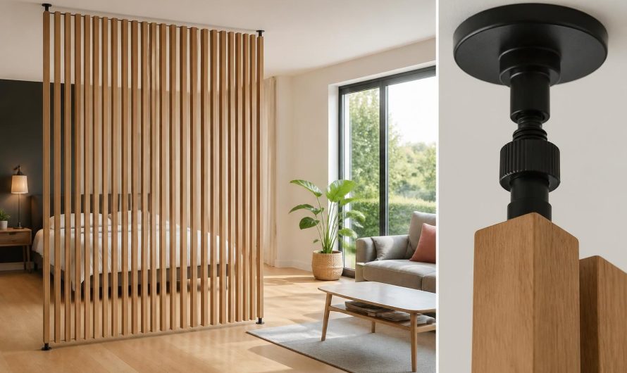 Poser un claustra bois intérieur sans percer le plafond