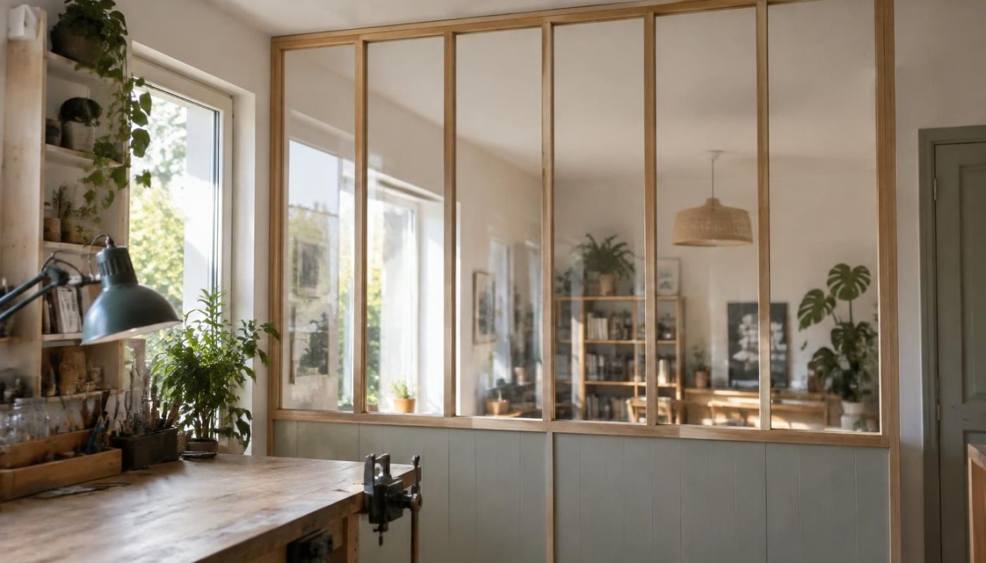 découvrez comment créer une verrière d’atelier avec des tasseaux et du plexiglas pour séparer vos espaces tout en laissant passer la lumière.