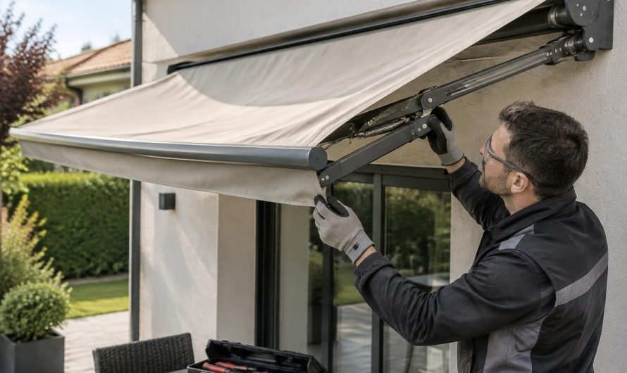 Réparer un store banne qui ne se tend plus : ressort ou toile